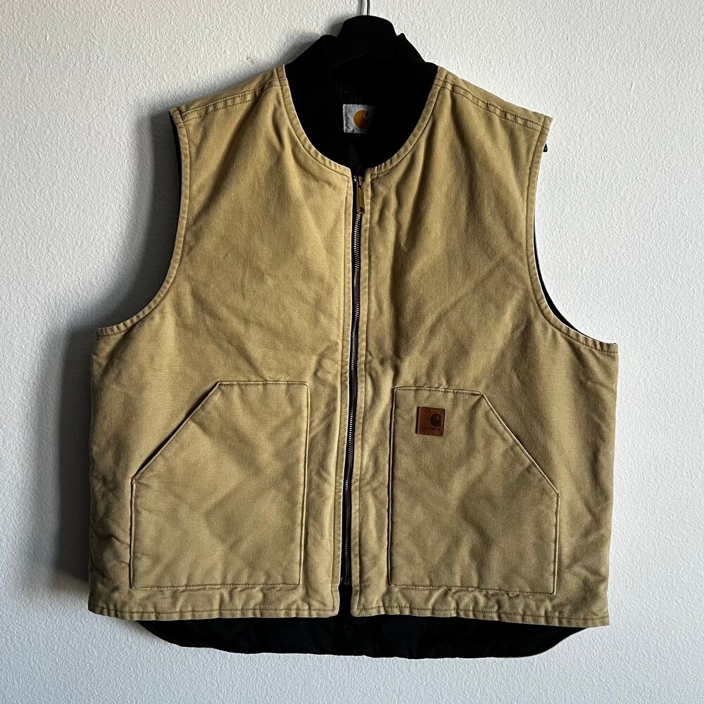 Carhartt faded brown work wear vest